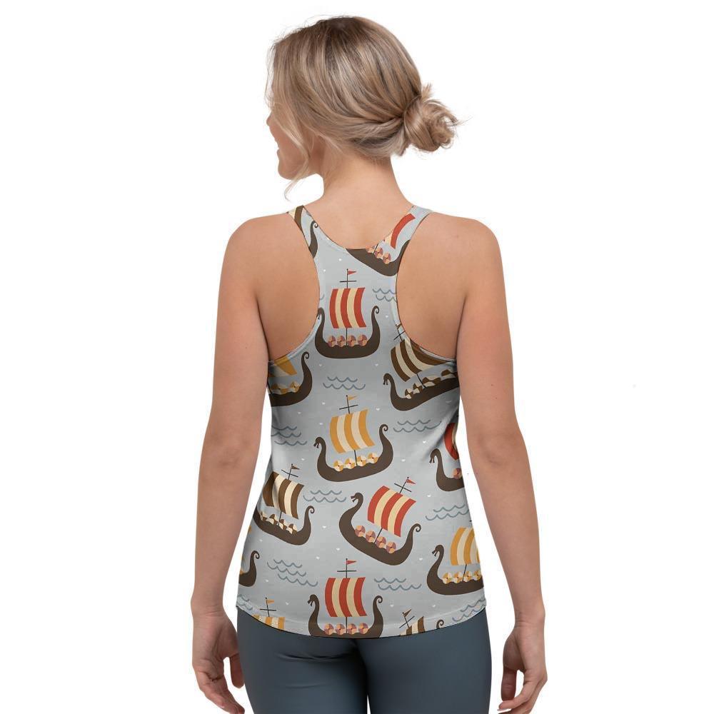Viking Drakkar Ship Women's Racerback Tank Top-grizzshop