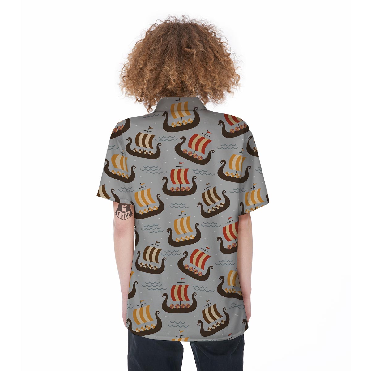 Viking Drakkar Ship Women's Short Sleeve Shirts-grizzshop