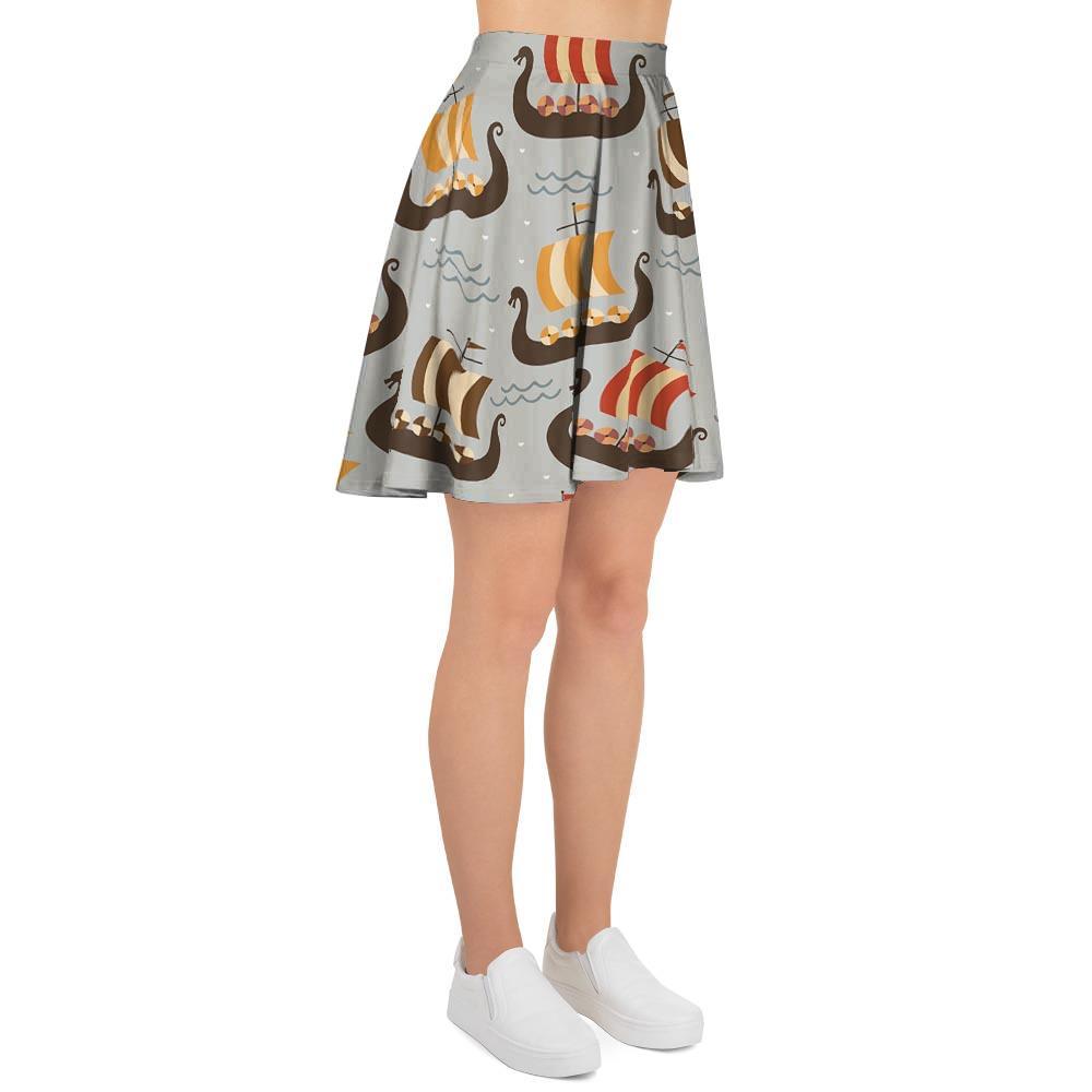 Viking Drakkar Ship Women's Skirt-grizzshop