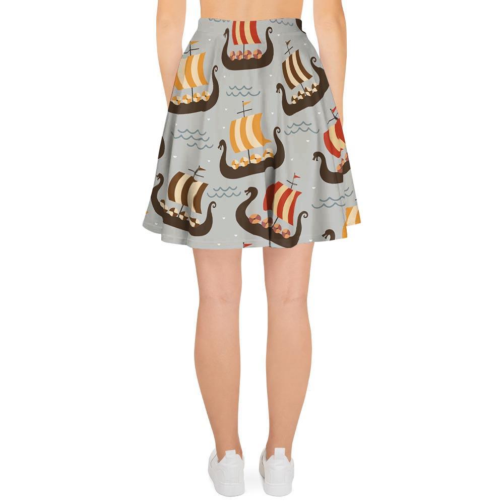 Viking Drakkar Ship Women's Skirt-grizzshop