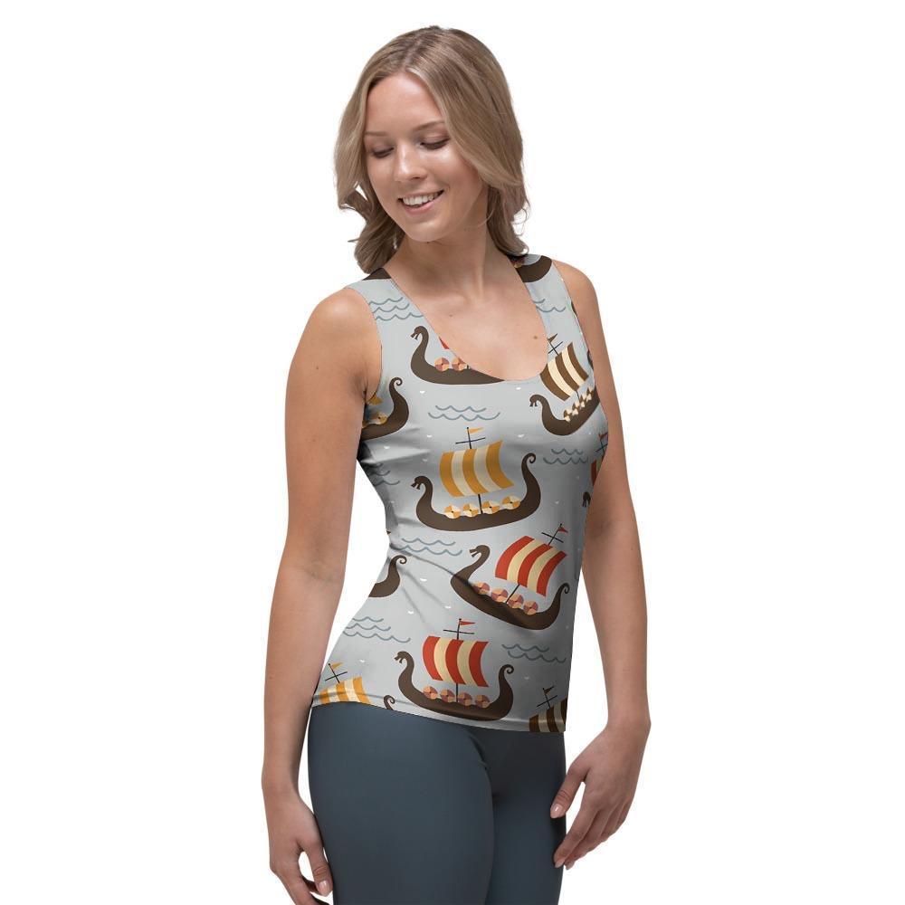 Viking Drakkar Ship Women's Tank Top-grizzshop