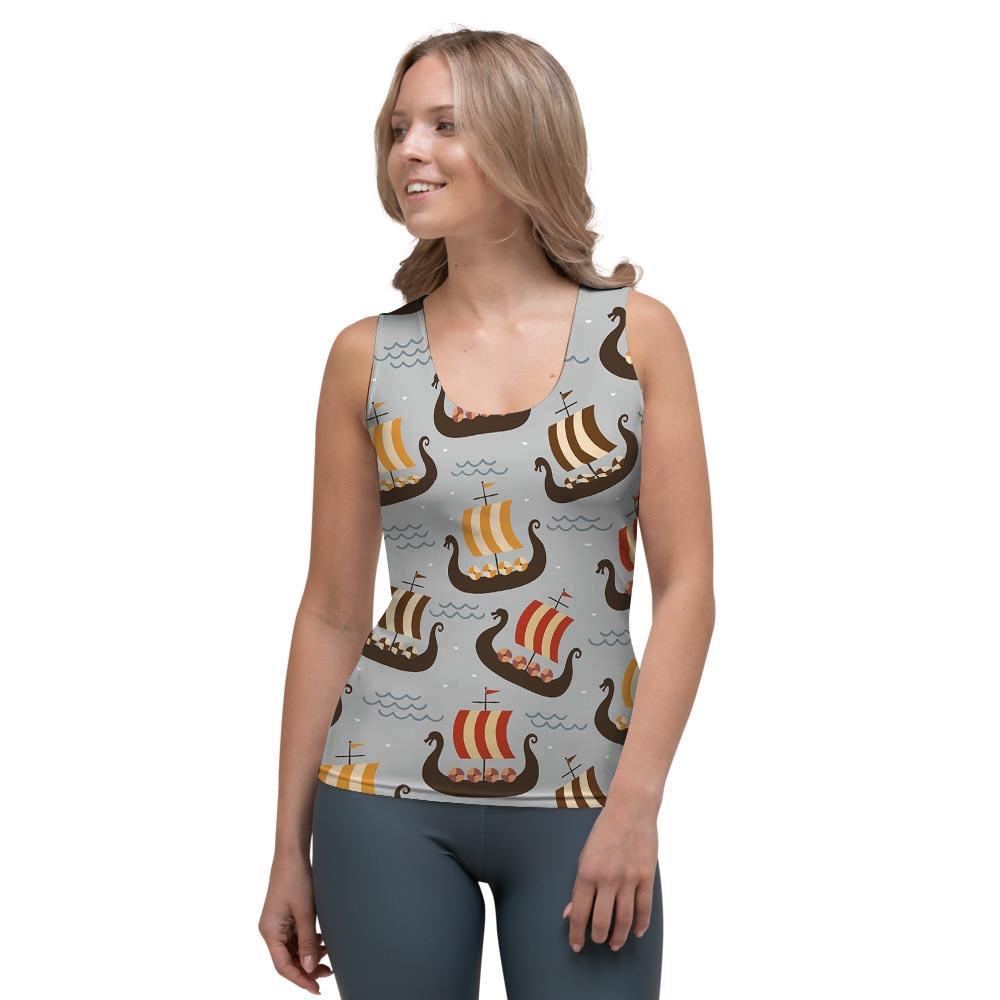 Viking Drakkar Ship Women's Tank Top-grizzshop