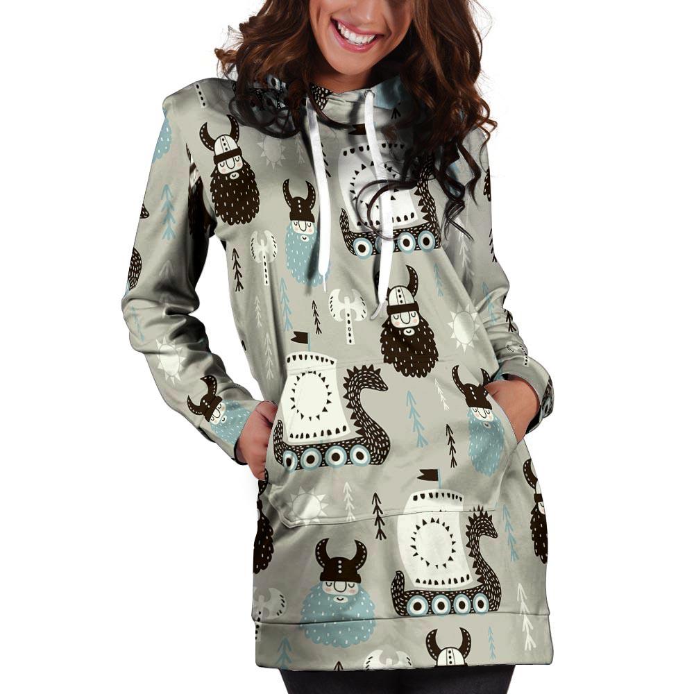 Viking Drakkar Valhalla Hoodie Dress-grizzshop