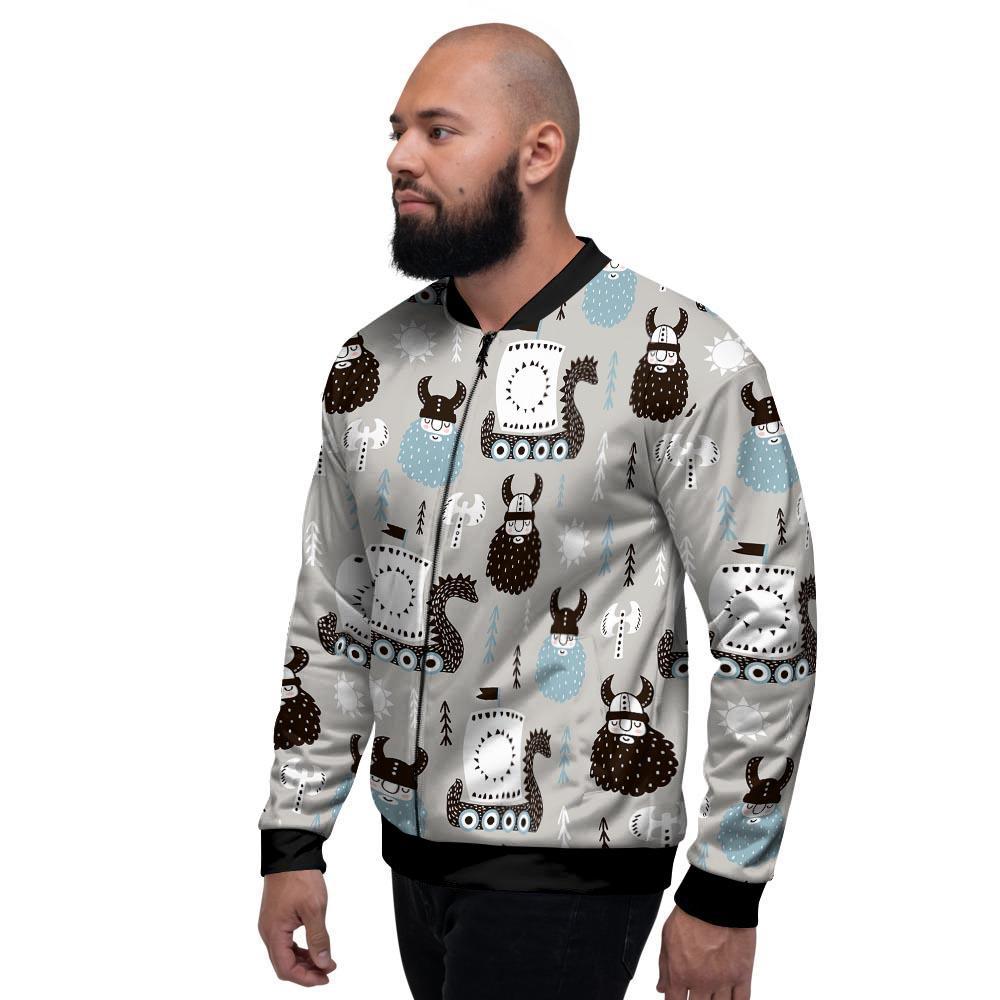 Viking Drakkar Valhalla Men's Bomber Jacket-grizzshop