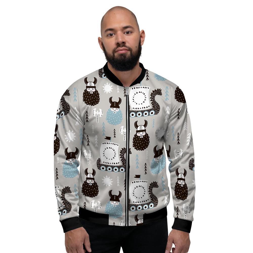 Viking Drakkar Valhalla Men's Bomber Jacket-grizzshop
