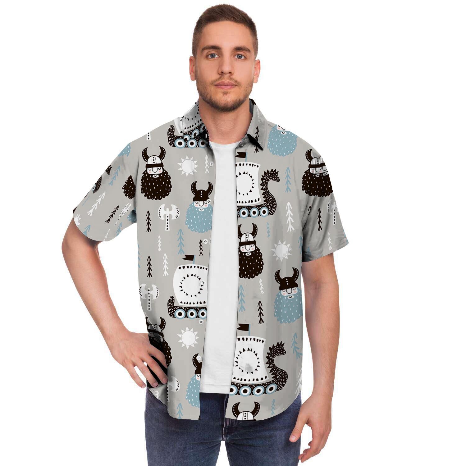 Viking Drakkar Valhalla Men's Short Sleeve Shirt-grizzshop