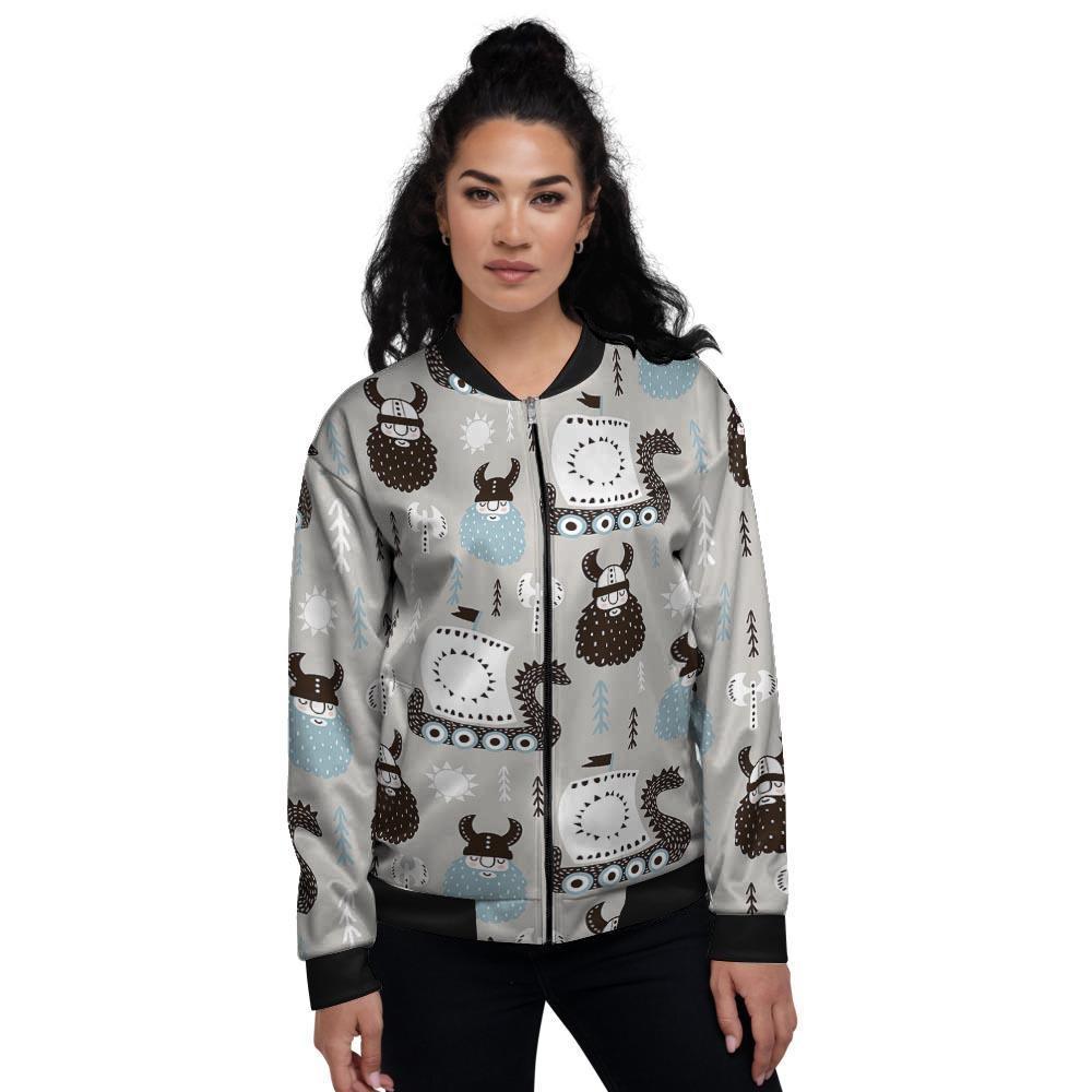 Viking Drakkar Valhalla Women's Bomber Jacket-grizzshop