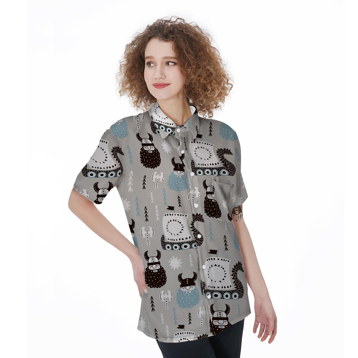 Viking Drakkar Valhalla Women's Short Sleeve Shirts-grizzshop