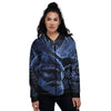 Viking God Odin And Crow Blue Print Women's Bomber Jacket-grizzshop