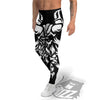 Viking God Odin White And Black Print Men's Leggings-grizzshop