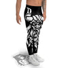 Viking God Odin White And Black Print Men's Leggings-grizzshop