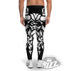 Viking God Odin White And Black Print Men's Leggings-grizzshop