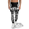 Viking God Odin White And Black Print Men's Leggings-grizzshop