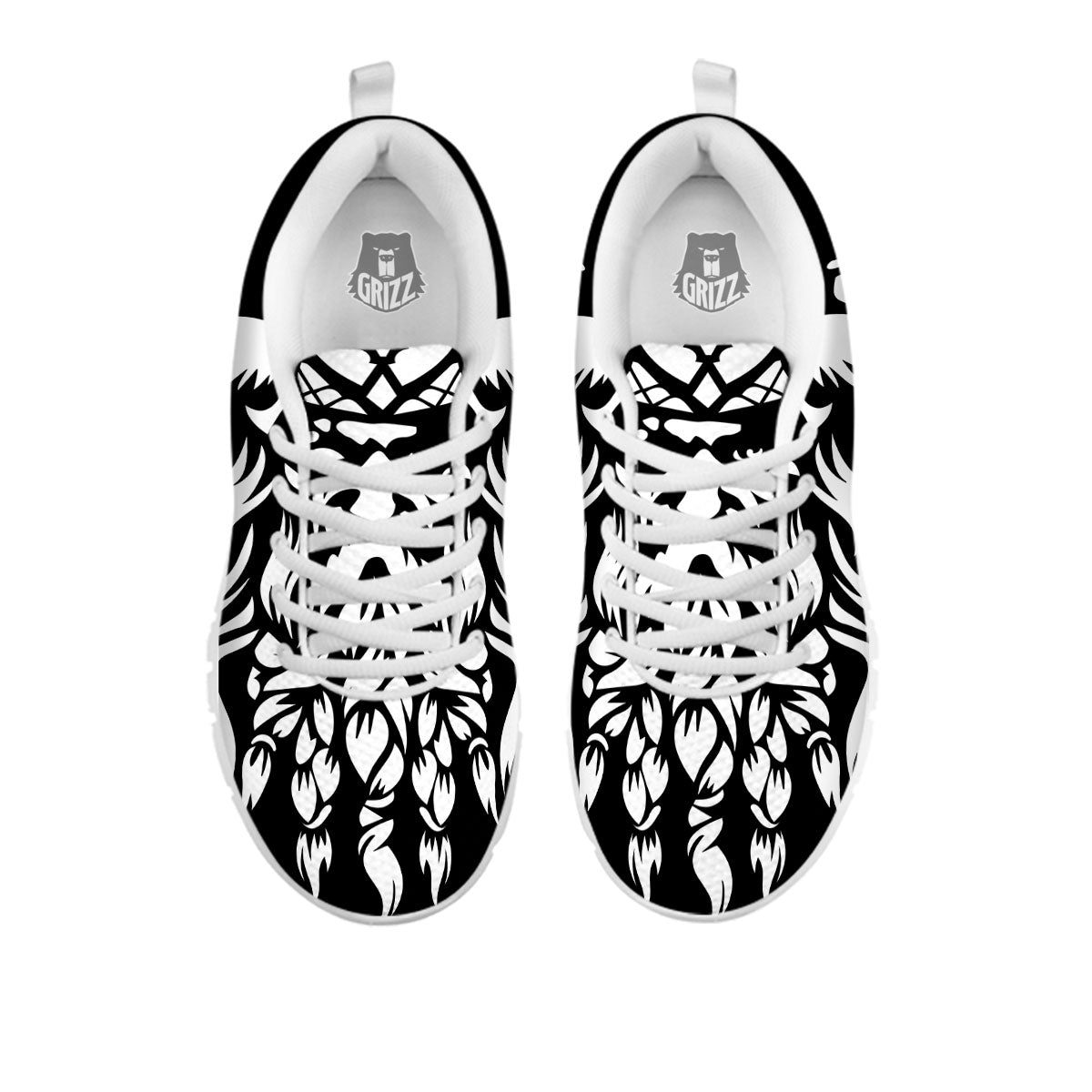 Viking God Odin White And Black Print White Sneaker-grizzshop