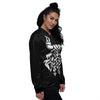 Viking God Odin White And Black Print Women's Bomber Jacket-grizzshop