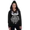 Viking God Odin White And Black Print Women's Bomber Jacket-grizzshop