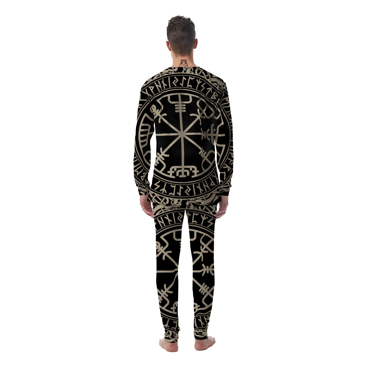 Viking Helm Of Terror Scandinavian Print Men's Pajamas-grizzshop