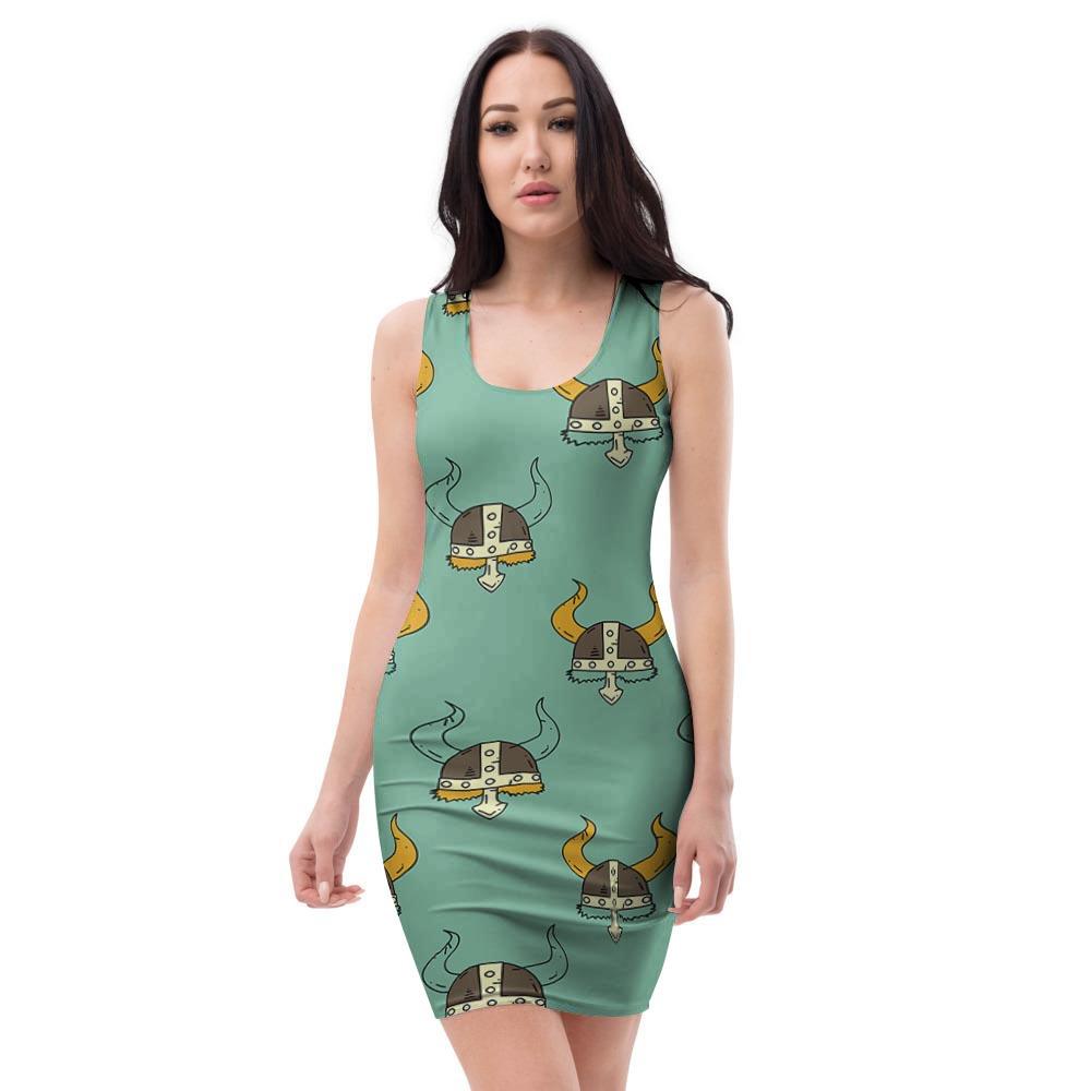 Viking Helmet Bodycon Dress-grizzshop