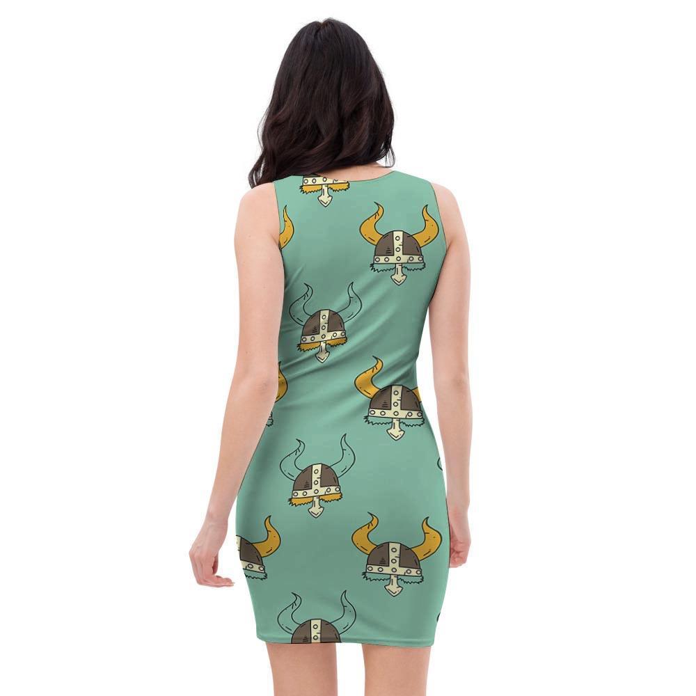 Viking Helmet Bodycon Dress-grizzshop