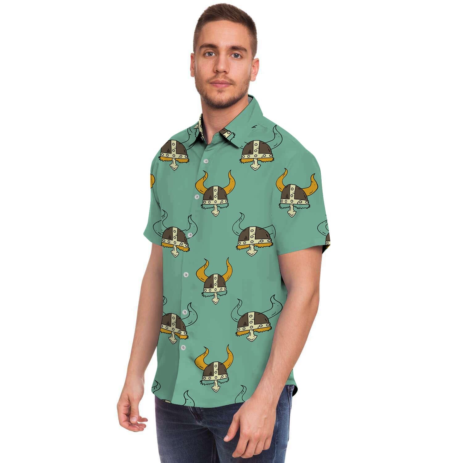 Viking Helmet Men's Short Sleeve Shirt-grizzshop