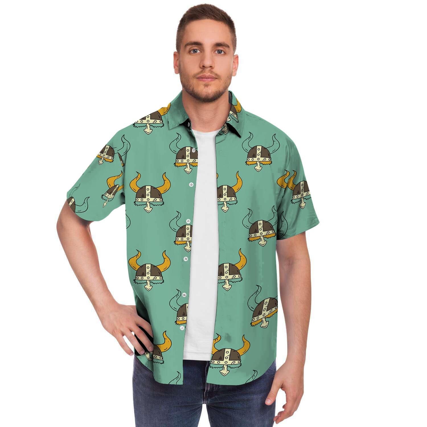 Viking Helmet Men's Short Sleeve Shirt-grizzshop