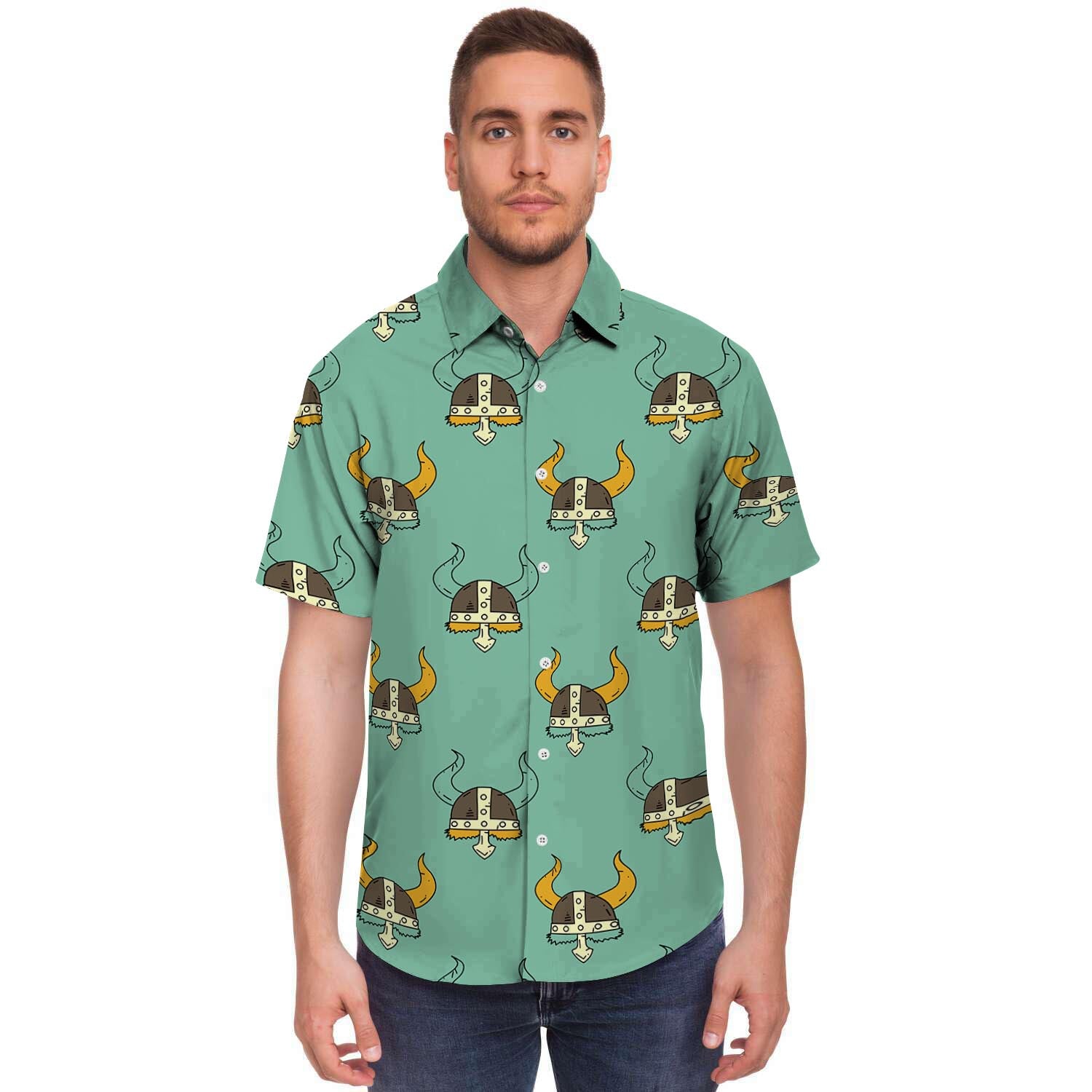 Viking Helmet Men's Short Sleeve Shirt-grizzshop