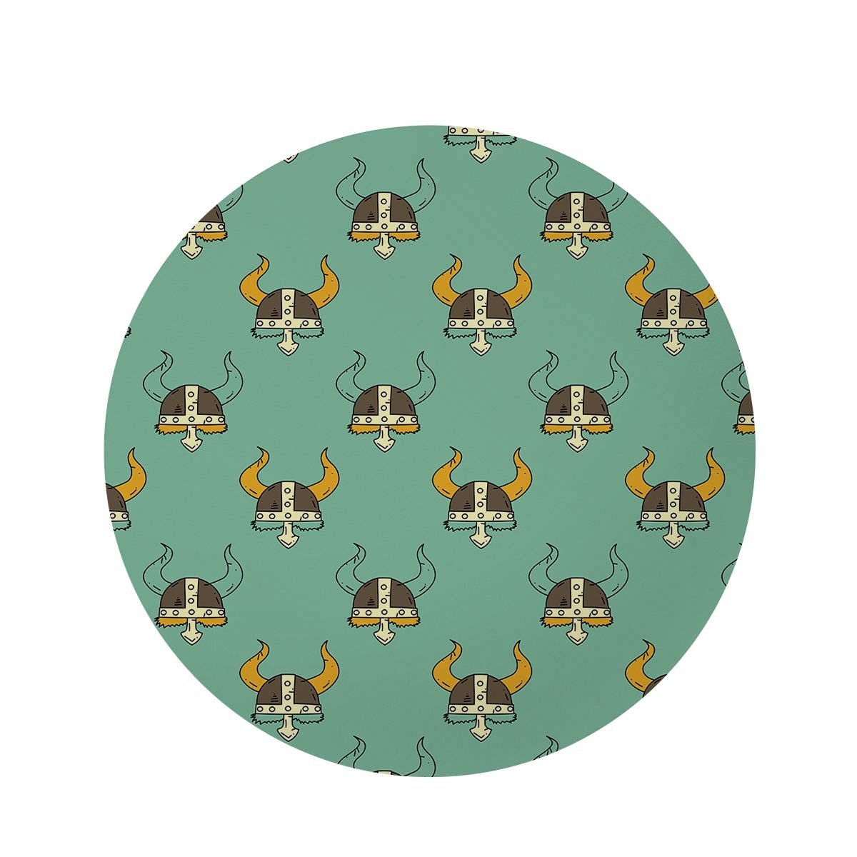 Viking Helmet Round Rug-grizzshop
