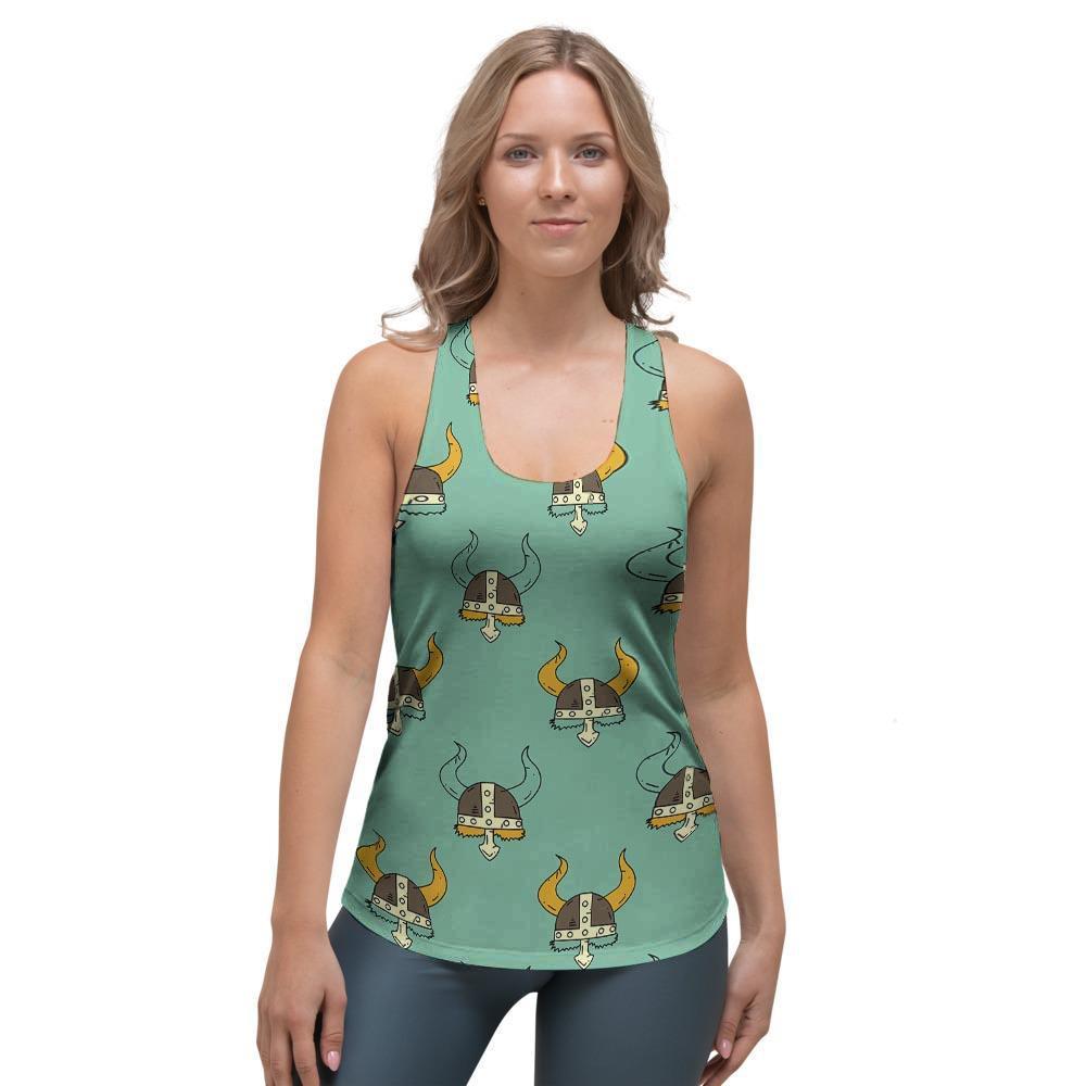 Viking Helmet Women's Racerback Tank Top-grizzshop