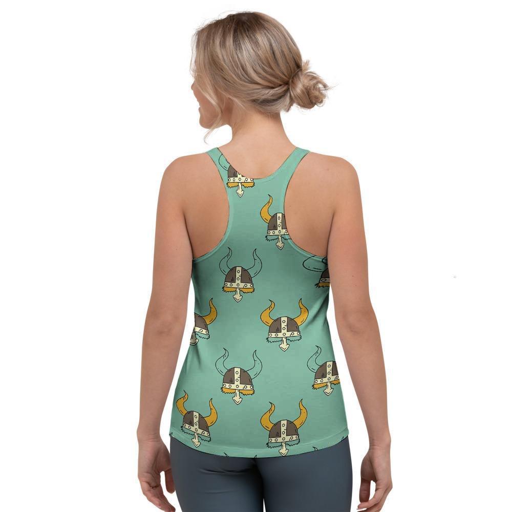 Viking Helmet Women's Racerback Tank Top-grizzshop