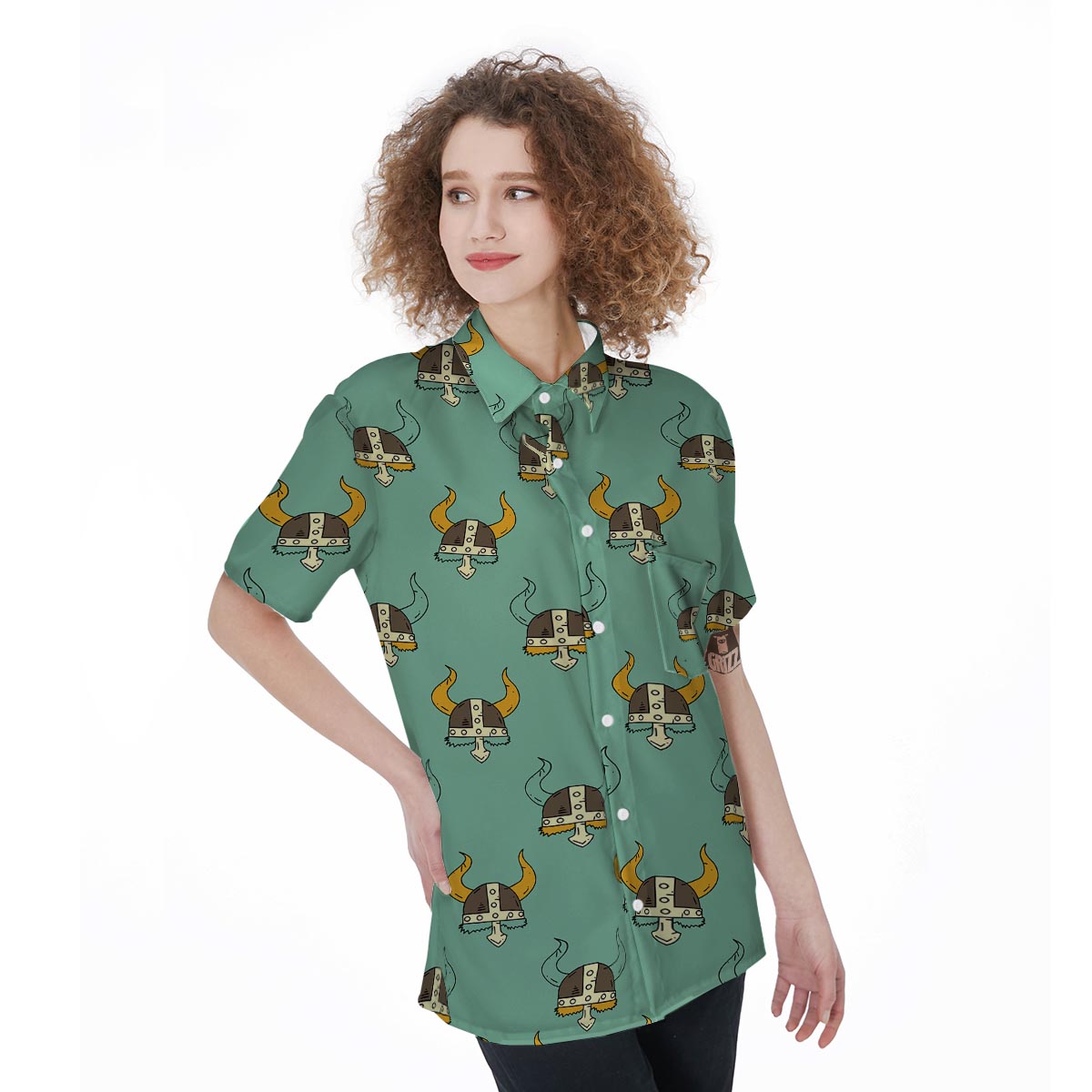 Viking Helmet Women's Short Sleeve Shirts-grizzshop