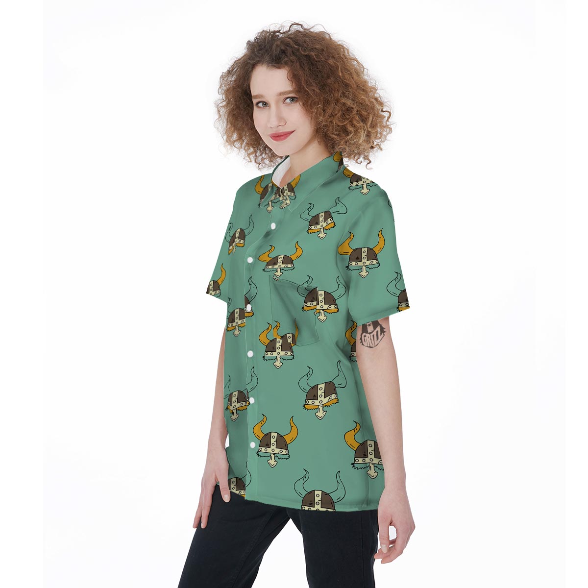 Viking Helmet Women's Short Sleeve Shirts-grizzshop