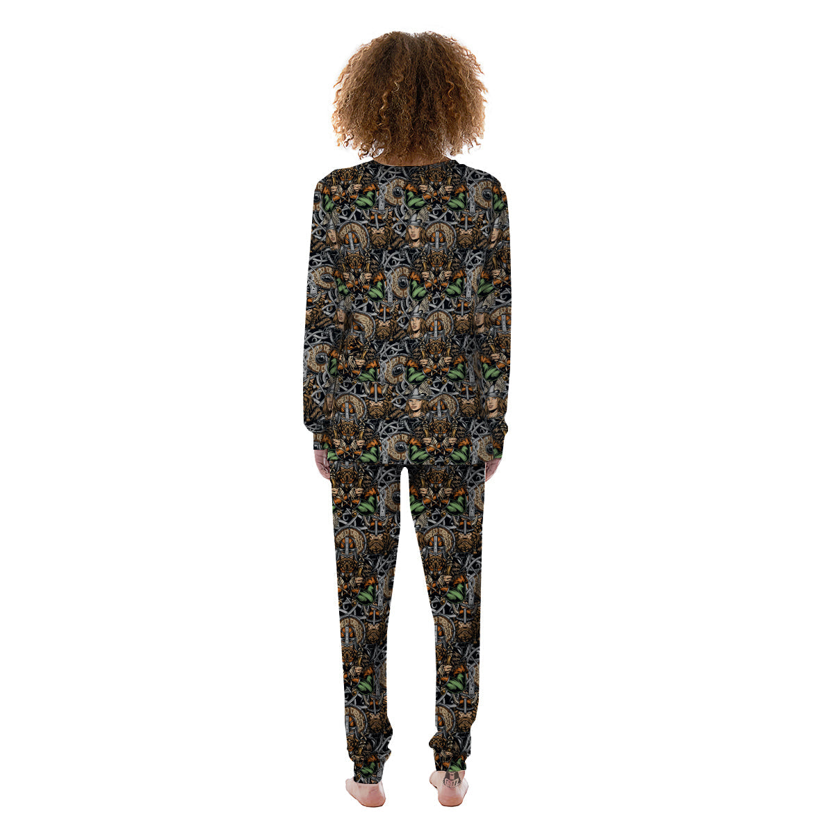 Viking Nordic Warriors Print Pattern Women's Pajamas-grizzshop