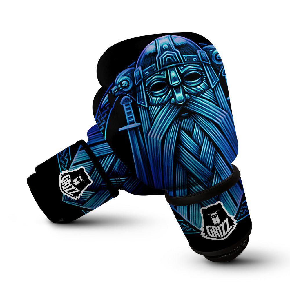 Viking Norse God Odin Blue Print Boxing Gloves-grizzshop