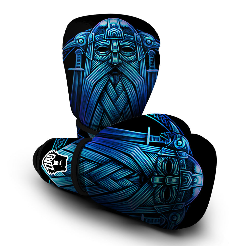 Viking Norse God Odin Blue Print Boxing Gloves-grizzshop