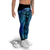 Viking Norse God Odin Blue Print Men's Leggings-grizzshop