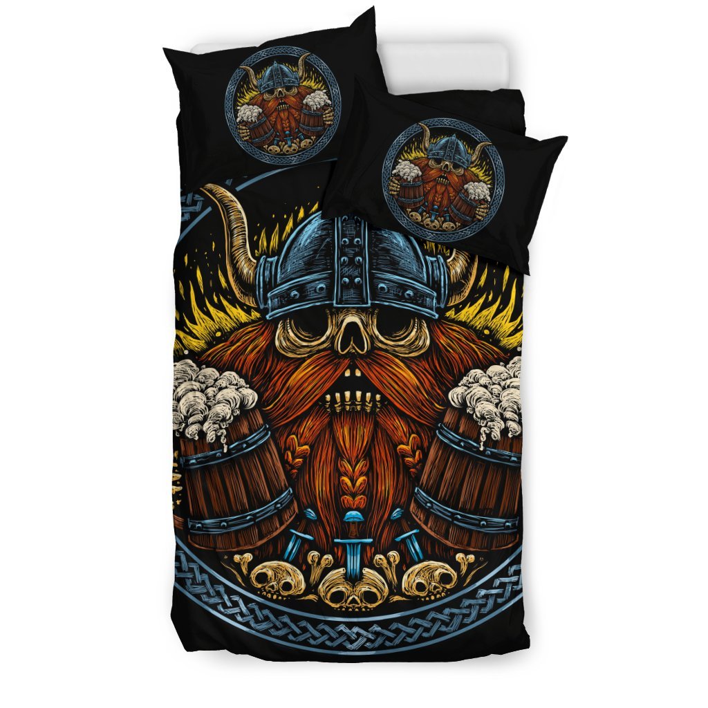 Viking Odin Beer Print Duvet Cover Bedding Set-grizzshop