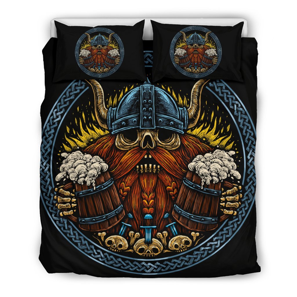 Viking Odin Beer Print Duvet Cover Bedding Set-grizzshop