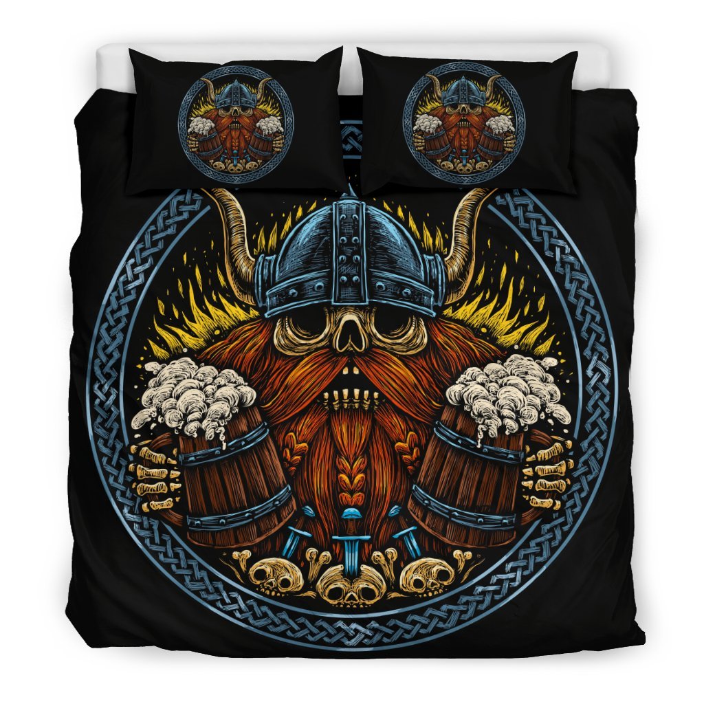 Viking Odin Beer Print Duvet Cover Bedding Set-grizzshop
