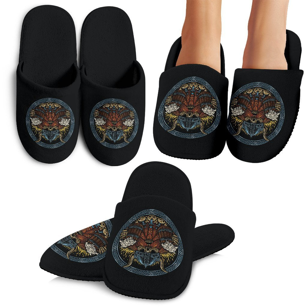 Viking Odin Beer Print Premium Home Slippers-grizzshop