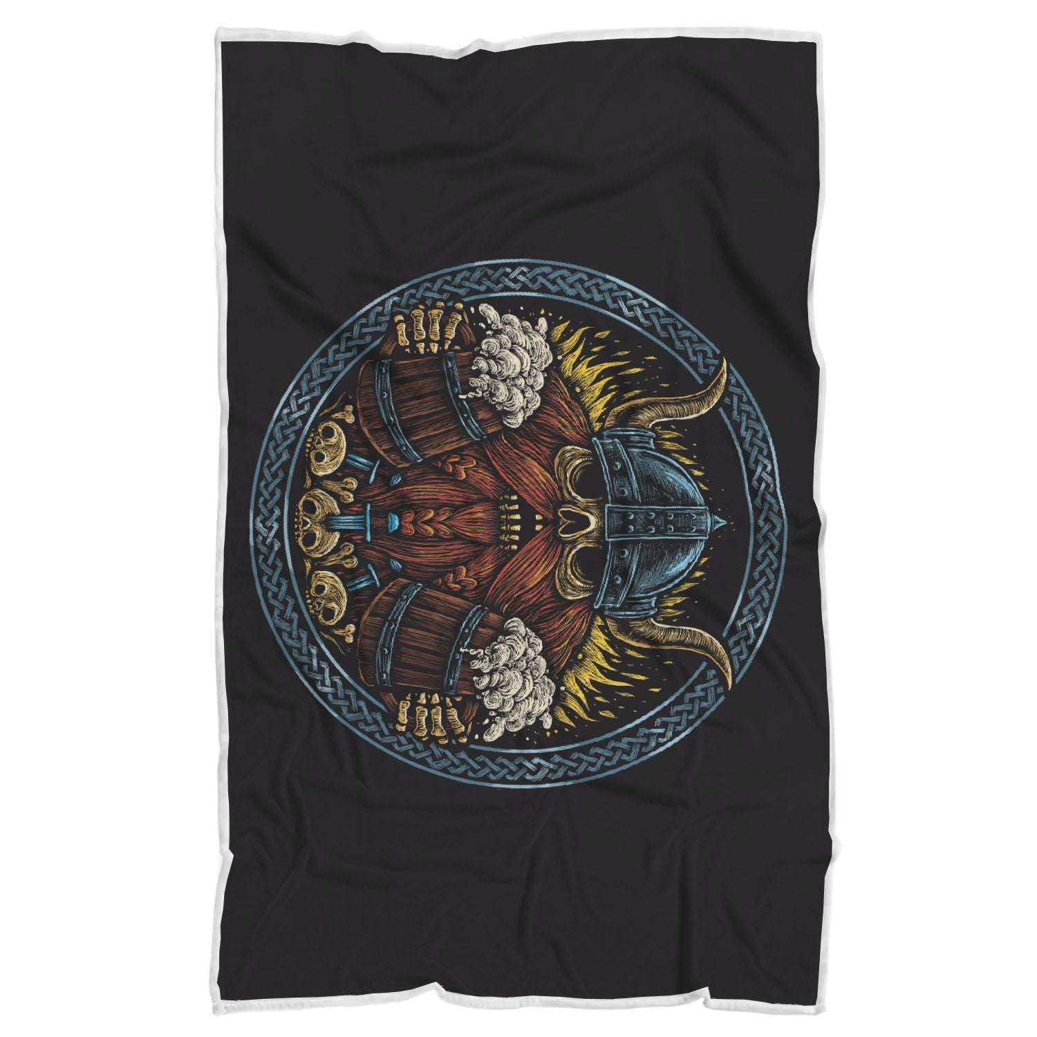 Viking Odin Beer Print Throw Blanket-grizzshop