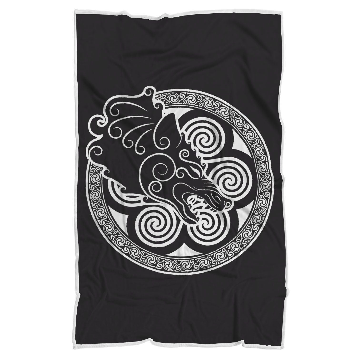 Viking Odin Fenrir Wolf Print Throw Blanket-grizzshop