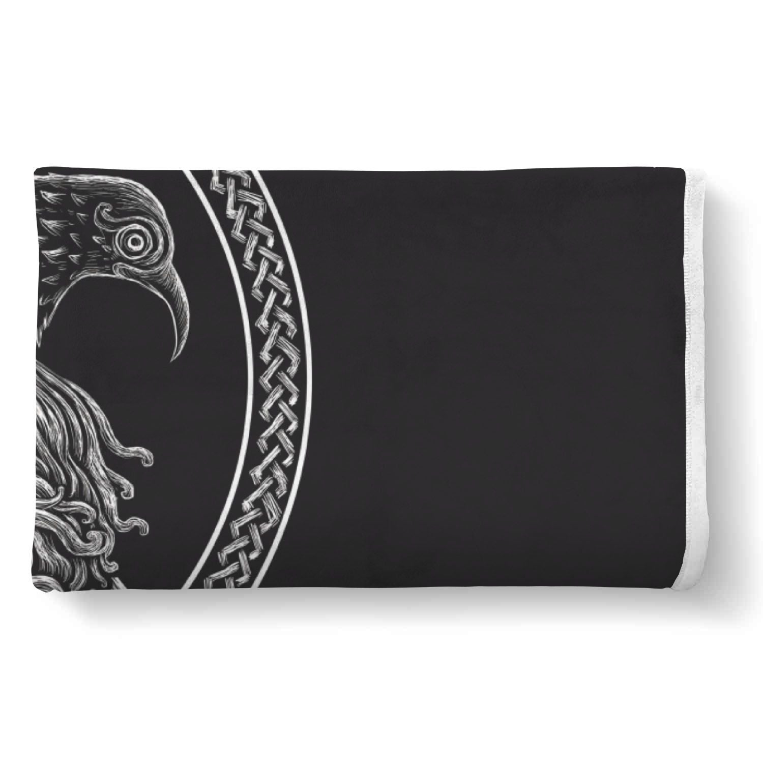 Viking Odin Sword Raven Print Throw Blanket-grizzshop