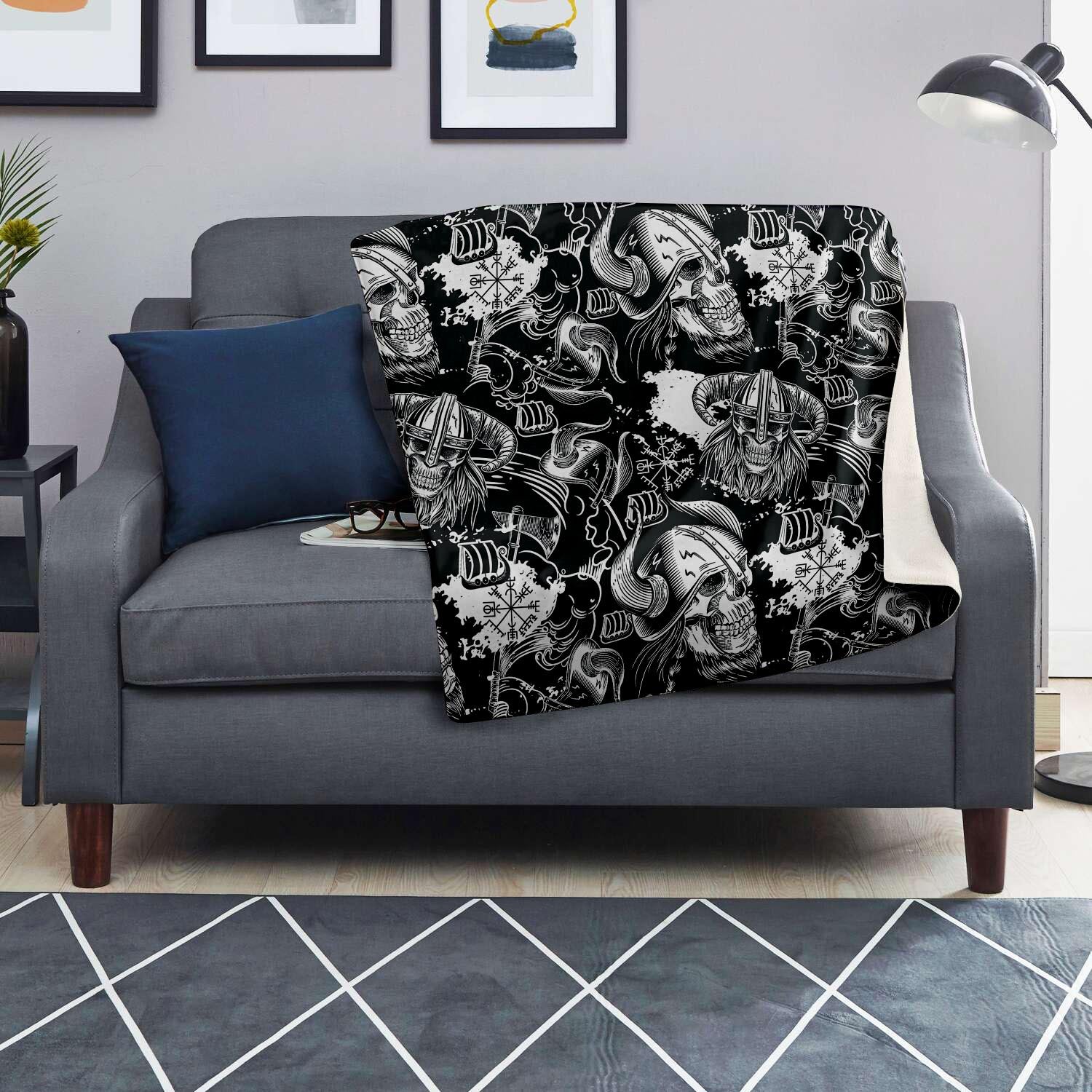 Viking Skull Blanket-grizzshop