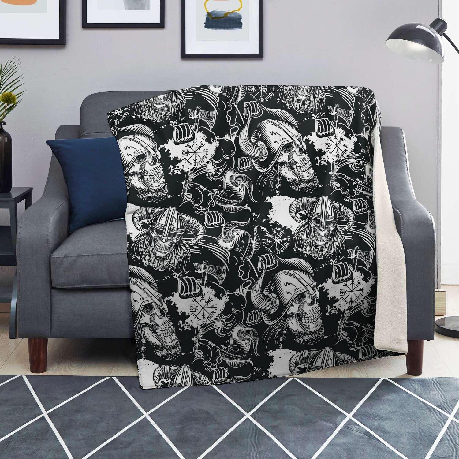 Viking Skull Blanket-grizzshop