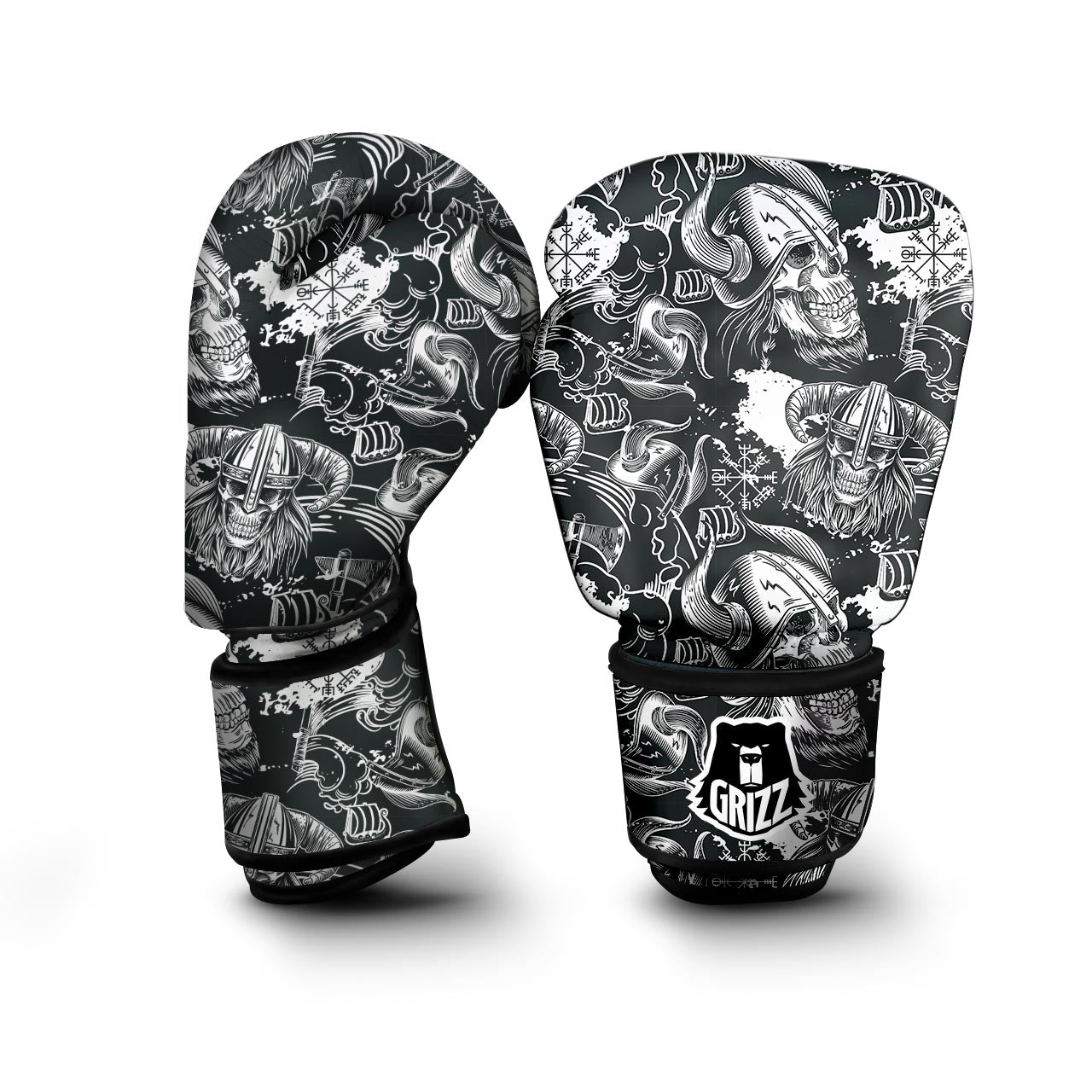 Viking Skull Boxing Gloves-grizzshop