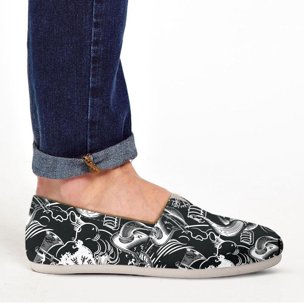 Viking Skull Canvas Shoes-grizzshop