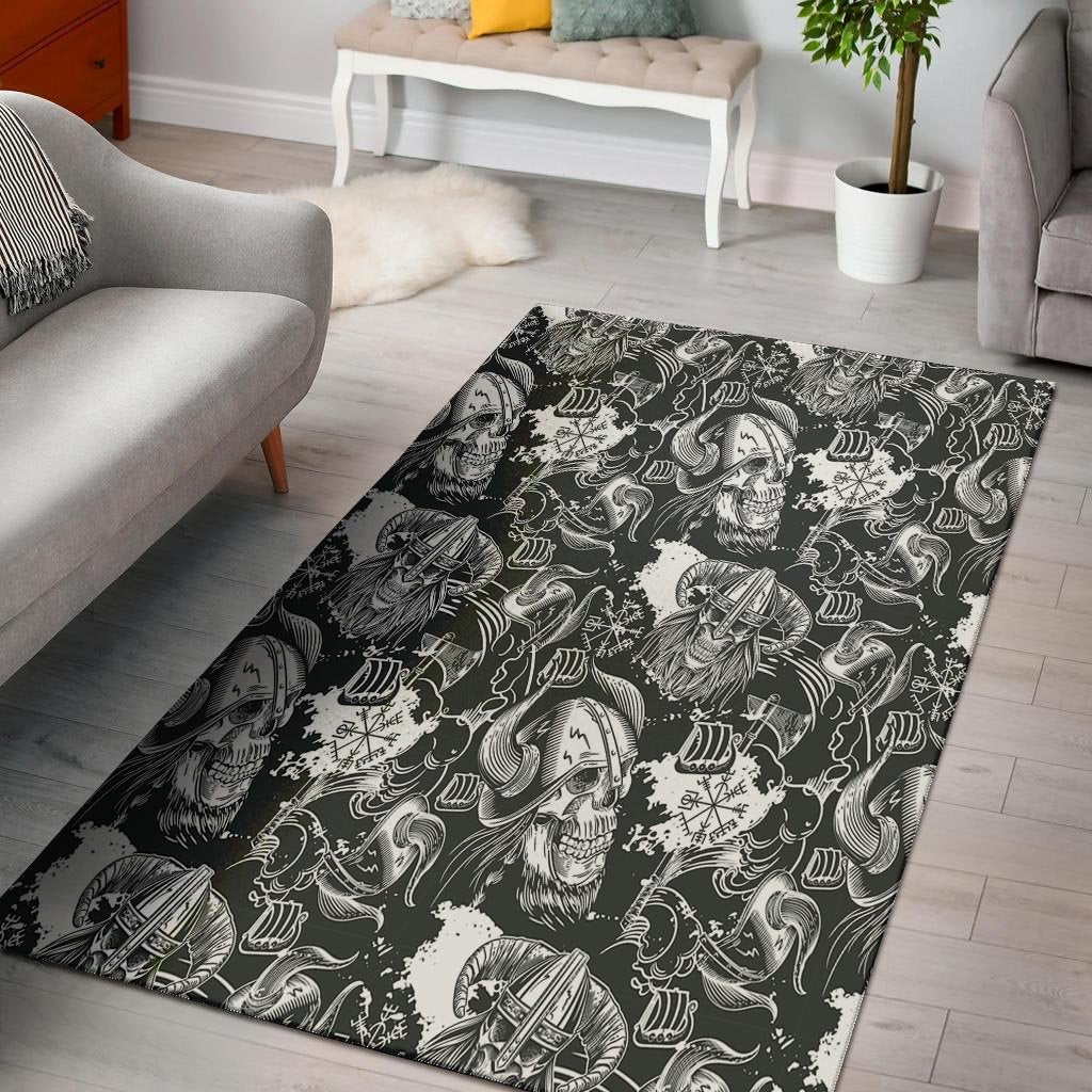 Viking Skull Floor Mat-grizzshop