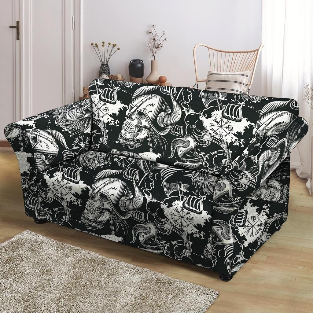 Viking Skull Loveseat Cover-grizzshop