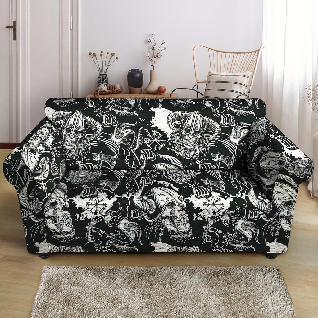 Viking Skull Loveseat Cover-grizzshop