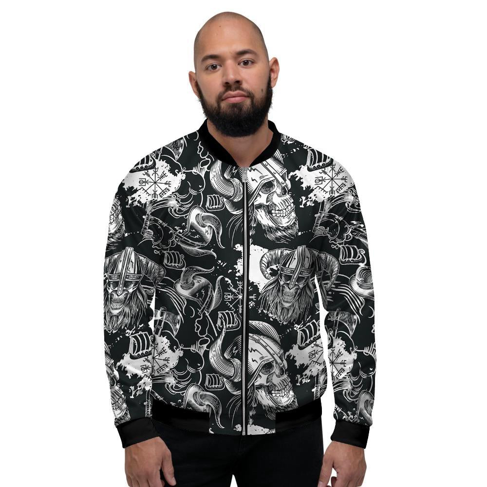 Viking Skull Men's Bomber Jacket-grizzshop